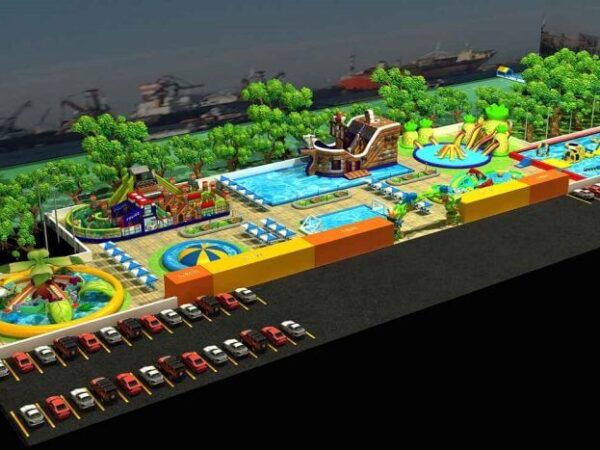 big inflatable water park 5000 square meters