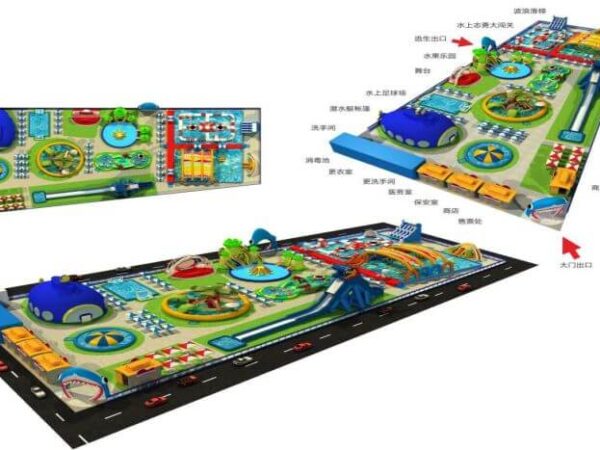 inflatable water slide lake customize design