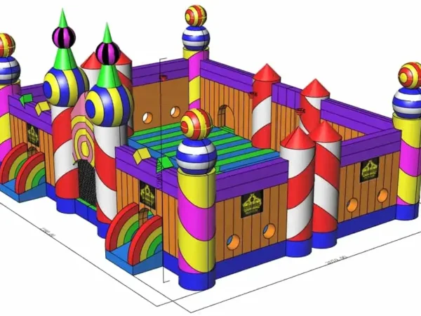 Huge Inflatable Bounce Obstacle Park with Blowers