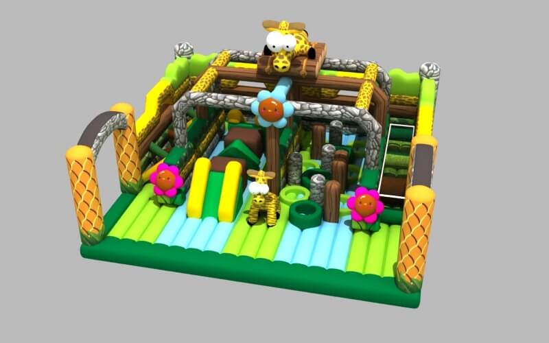 26x16 Animal Inflatable Park Combo for Commercial - Minyefun