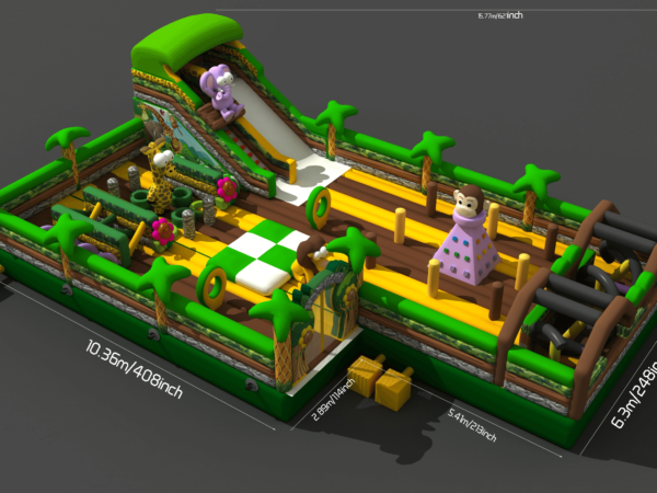 Jungle Theme Inflatable Park for Waterbury