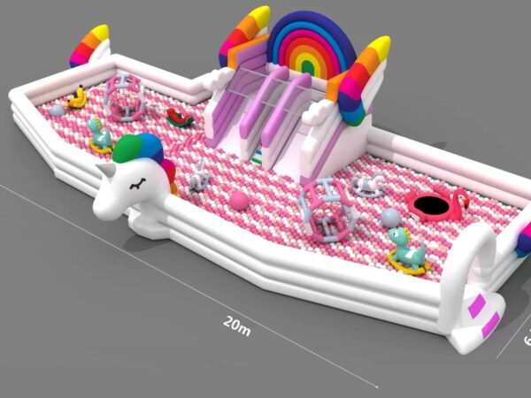 Customized Giant Unicorn Inflatable Bouncer with Ball Pool