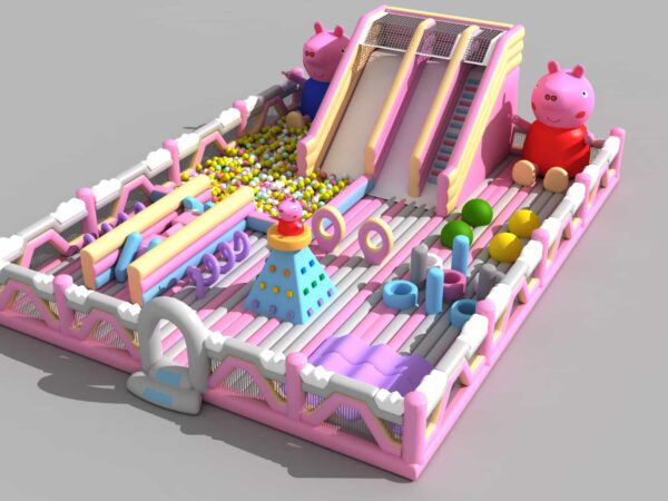 Commercial Park Pink Inflatable Peggy Theme Ball Pool