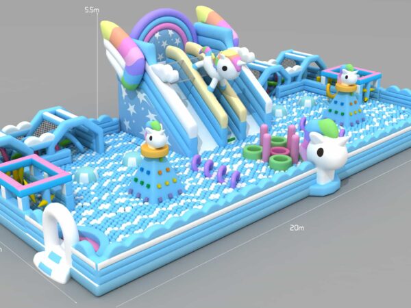 Commercial Park Inflatable Unicorn Bouncer Ball Pool