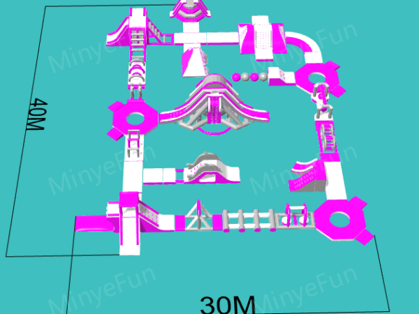 30x40m Water Inflatable Obstacle Course