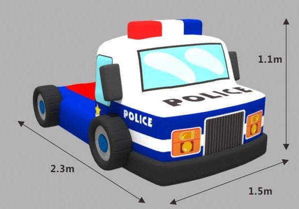 Sealed Air Themed Trampolines: Police Car & Fire Truck Designs (2.3x1.5m)
