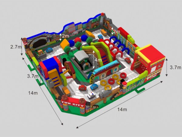 Inflatable Fun City with Painting (4-Part Design)