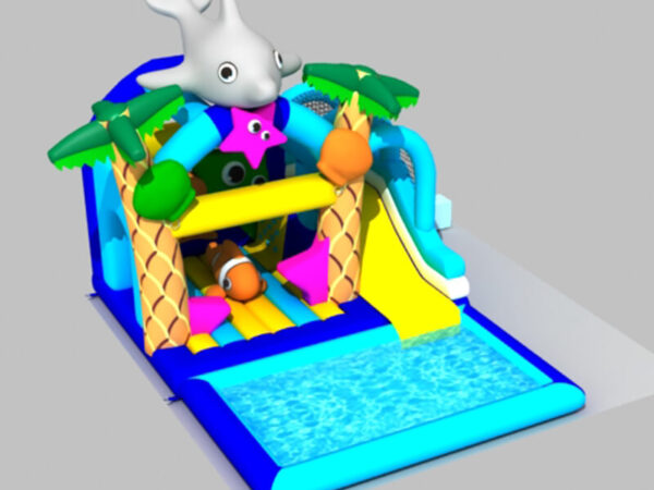 Ocean Bouncer with Pool – 6x6x4.5m Bounce + 4x2.5x0.3m Pool 8200102