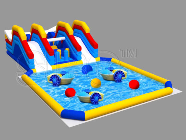 Air Tight Pool with Inflatable Slide