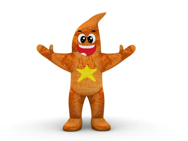 Orange Starfish Inflatable Mascot