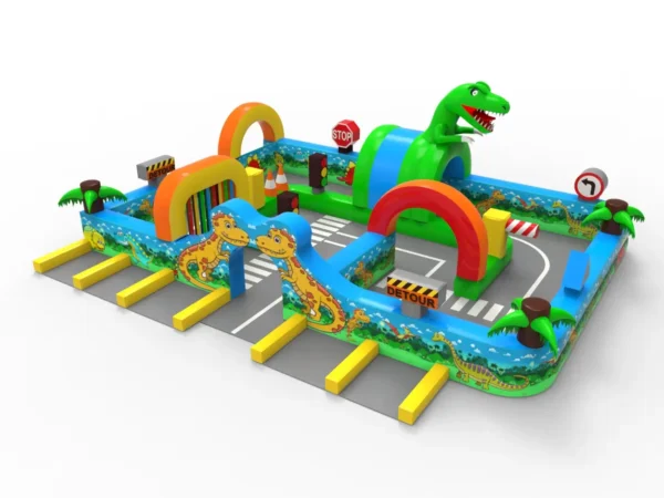 Dinosaur Road Race Inflatable Playground