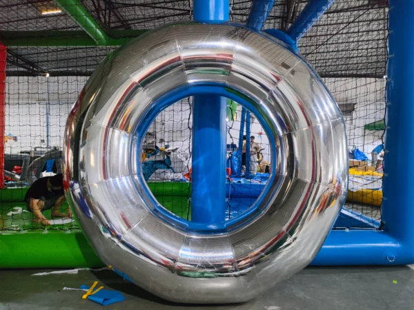Inflatable Chrome Doughnut Decoration