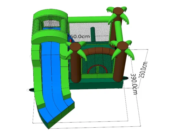 Tropical Palm Tree Bouncer House and Slide Combo