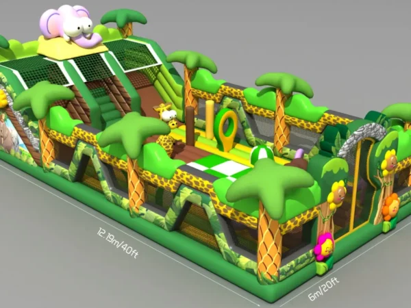 40ft x 20ft Jungle Adventure Themed Obstacle Course