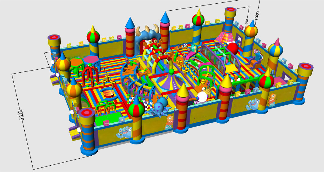 Crazy Monster Bash Inflatable Funplex Playground - Minyefun