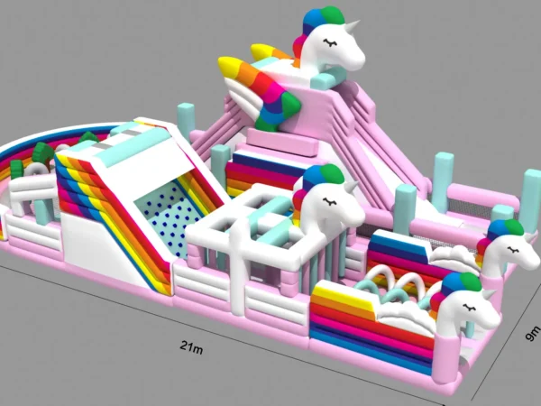 Enchanted Unicorn Dreamland Inflatable Park