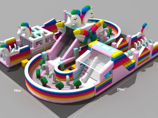 Magical Unicorn Rainbow Circuit Inflatable Park