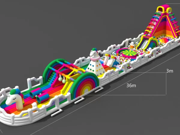 Rainbow Rush Mega Inflatable Obstacle Course
