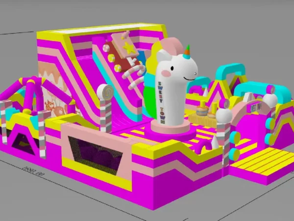 Neon Unicorn Candy Rave Inflatable Park
