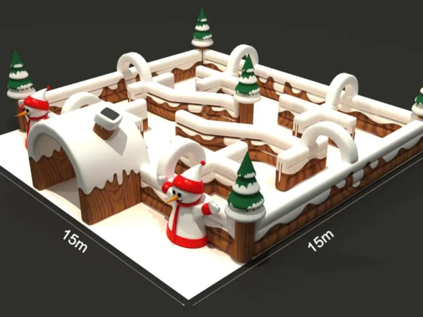 Christmas Gingerbread House Inflatable Fun Maze
