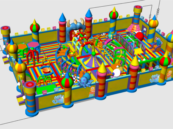 Crazy Monster Bash Inflatable Funplex Playground