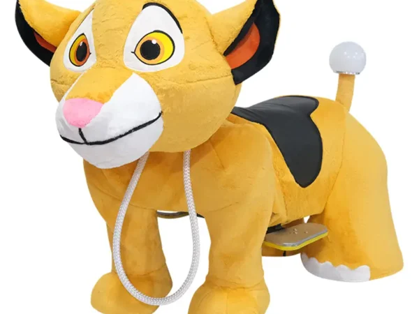 Electric Plush Lion Ride with Adjustable Speed