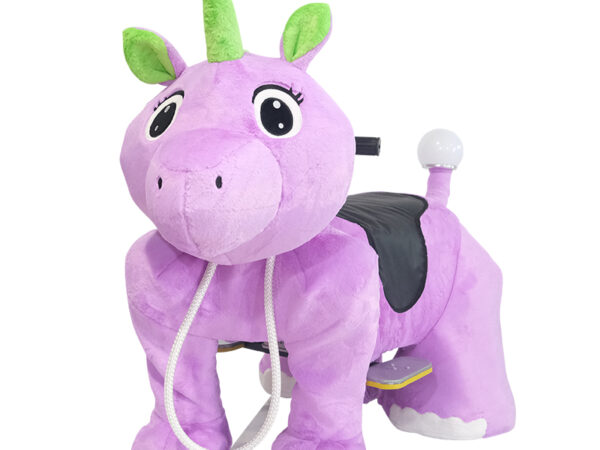 Electric Plush Purple Unicorn Ride with Remote Control