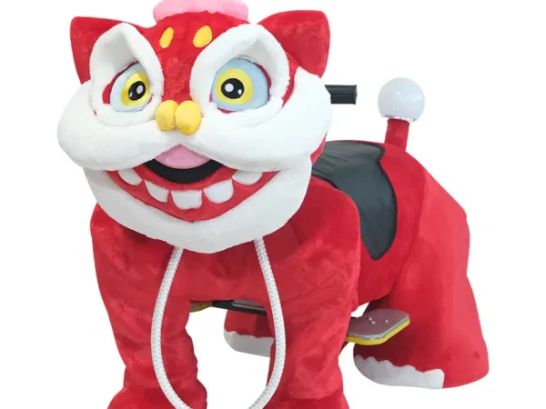 Motorized Red Lion Dance Kiddie Ride with Brushless Motor
