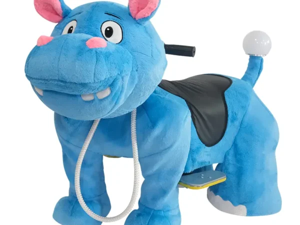 Blue Hippo Animal Ride with Forward/Reverse Handle Control