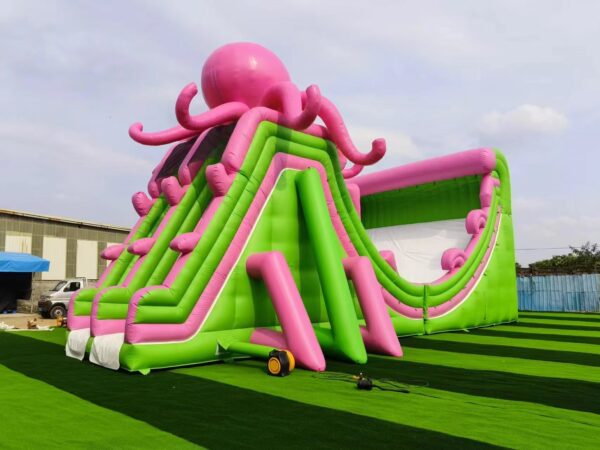 Octopus Inflatable Water Slide with Zip Line | Large Commercial Inflatable Slide for Kids & Events
