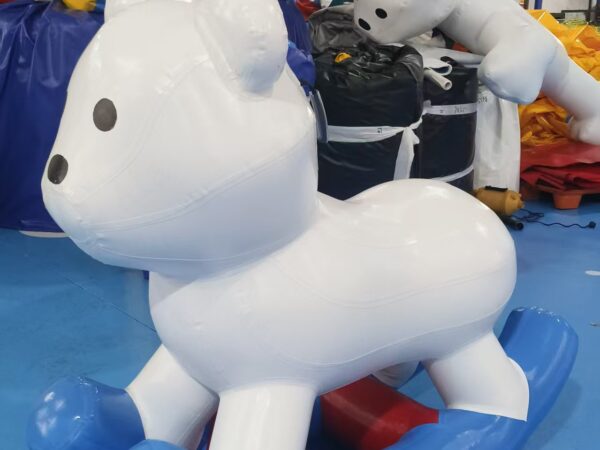 Inflatable Polar Bear Rocking Horse 1.7x0.8x1.5m, Commercial Inflatable Rocker Toy for Kids, Indoor & Outdoor Playground Equipment