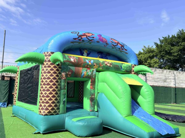 6.3*4.1*3.3m Jungle Adventure Inflatable Bounce House with Slide