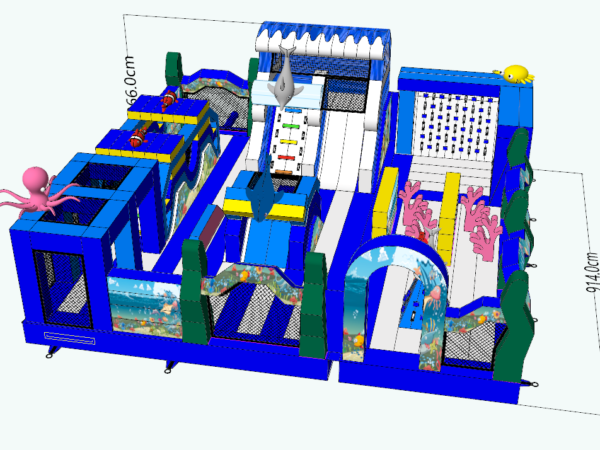 Ocean Themed Inflatable Obstacle Course for Sale | Commercial Inflatable Playground Park Manufacturer