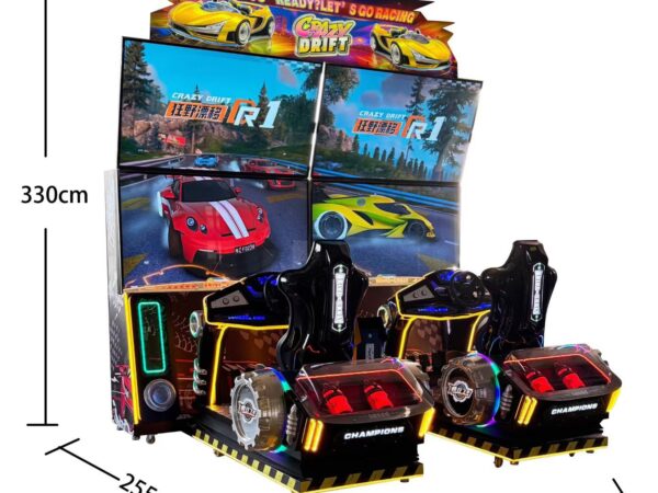 Crazy Drift 2 Player 4-Screen Motion Racing Arcade Simulator Machine