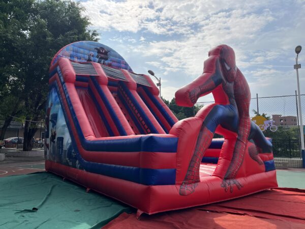 Spider Man Themed Double Lane Inflatable Dry Slide | 8x4.3x6.6m Commercial Bouncy Slide