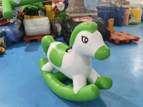 1.5x0.65x1.1m Water Park Inflatable Green Pony Rocker | Kids PVC Floating Animal Ride Toy