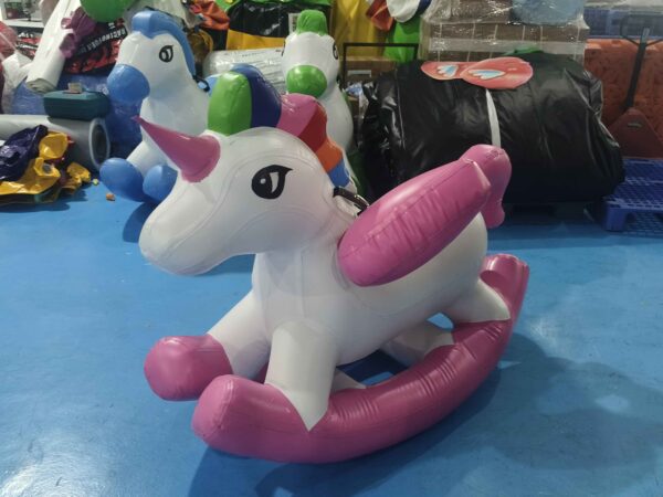 1.5x0.65x1.1m Water Park Inflatable Pink Unicorn Rocker | Kids PVC Floating Animal Ride Toy