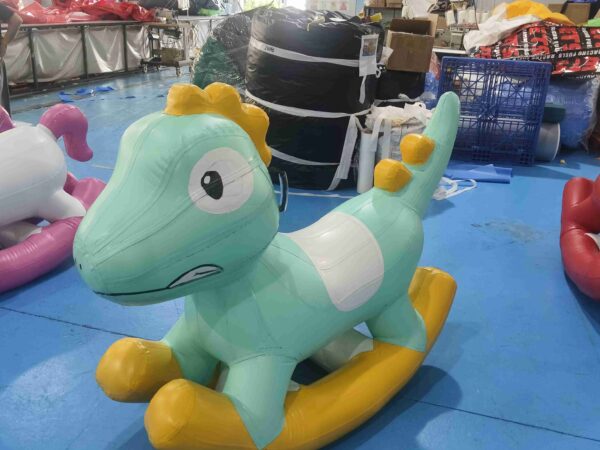 1.5x0.65x1.1m Water Park Inflatable Dinosaur Rocker Horse | Kids PVC Floating Animal Ride Toy For Pool & Beach