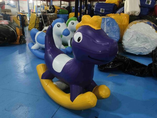 1.5x0.65x1.1m Water Park Inflatable Purple Dinosaur Rocker | Kids PVC Floating Animal Ride Toy