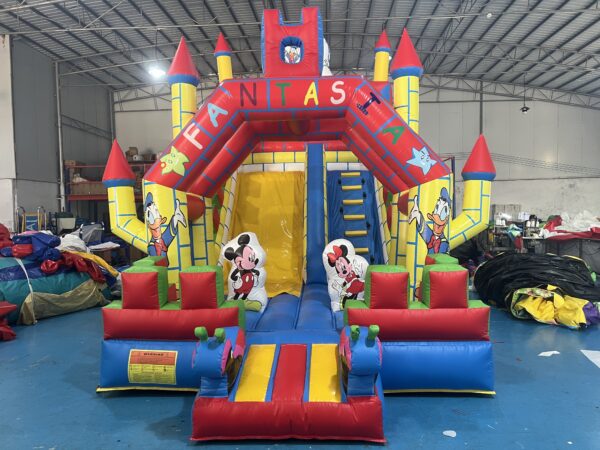 Mickey Mouse Inflatable Castle Dry Slide Commercial Kids Bouncy Slide Playground