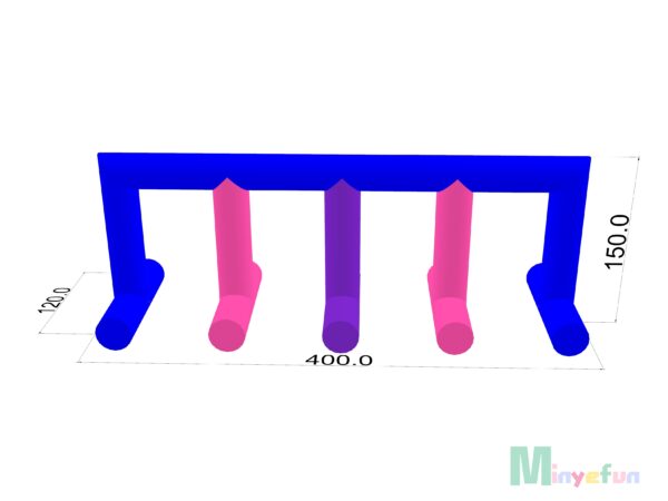 Air-Tight Inflatable W Obstacle Frame | Commercial Inflatable Obstacle Course Minyefun