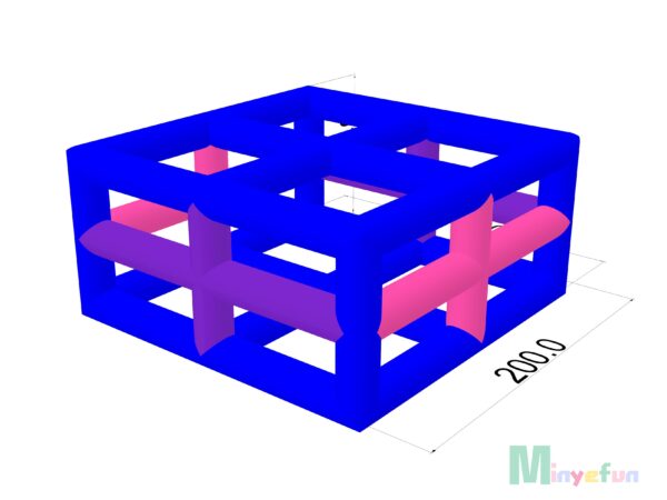 Air-Tight Inflatable 4-Hole Cube Obstacle | Commercial Inflatable Obstacle Course Minyefun