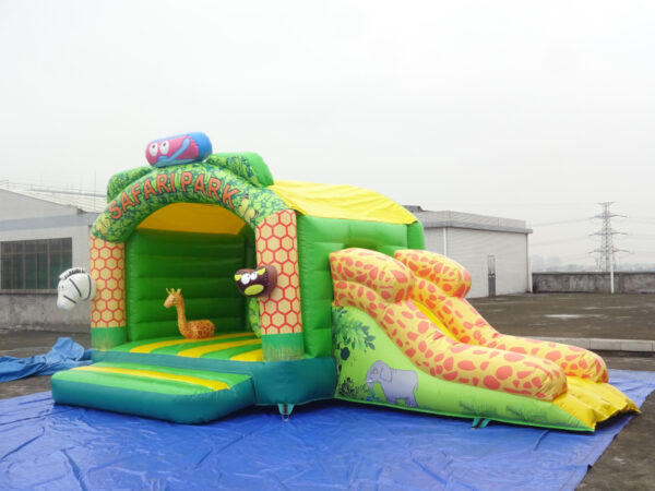 Safari Park Inflatable Bouncer With Slide 6.5x4x3m | Commercial Kids Jumping Castle For Party Rental