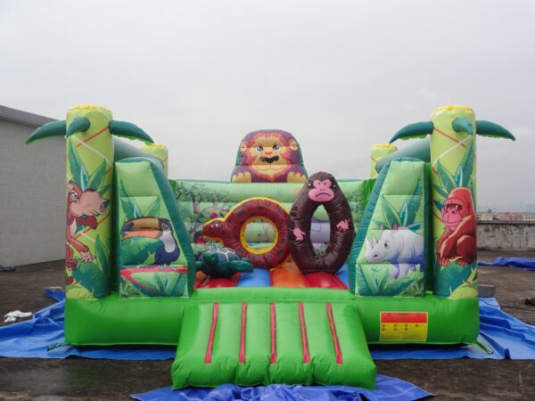 Jungle Theme Inflatable Bounce House 6x4.5x3m | Kids Commercial Obstacle Bouncy Castle
