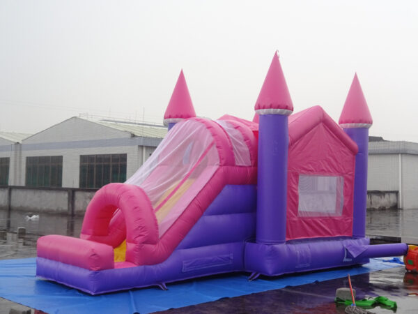 4.5x4x4m Inflatable Princess Castle Bounce House With Slide | Commercial Pink Purple Bouncy Combo