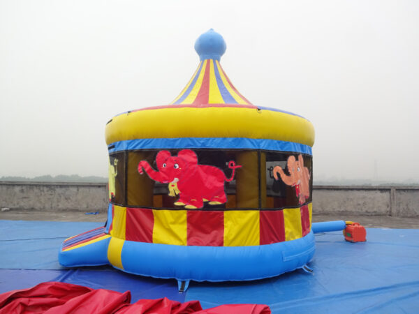 4x4x4.5m Circus Elephant Inflatable Bouncy Castle Commercial Kids Round Jumping House