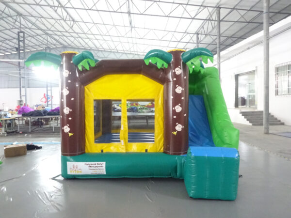 Jungle Theme Inflatable Bounce House With Slide