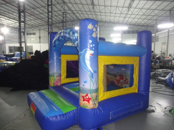 2.1x2.6x2.5m Underwater Ocean Theme Inflatable Bounce House Dolphin Kids Jumping Castle