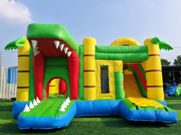 Crocodile Inflatable Bounce House With Slide Commercial Jungle Bouncy Castle