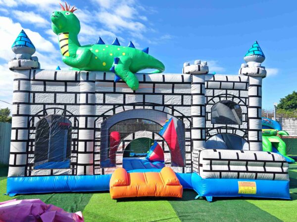 Dragon Castle Inflatable Bounce House Combo Medieval Bouncy Castle With Slide